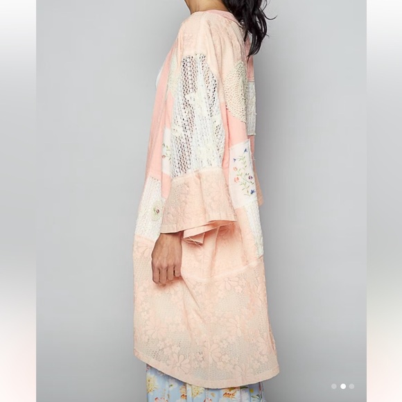POL S Floral Lace Patchwork Kimono - Picture 3 of 9